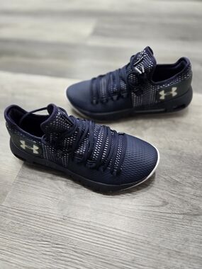 Under Armour Men's Hovr Havoc Low Basketball Shoes in a navy blue colorway